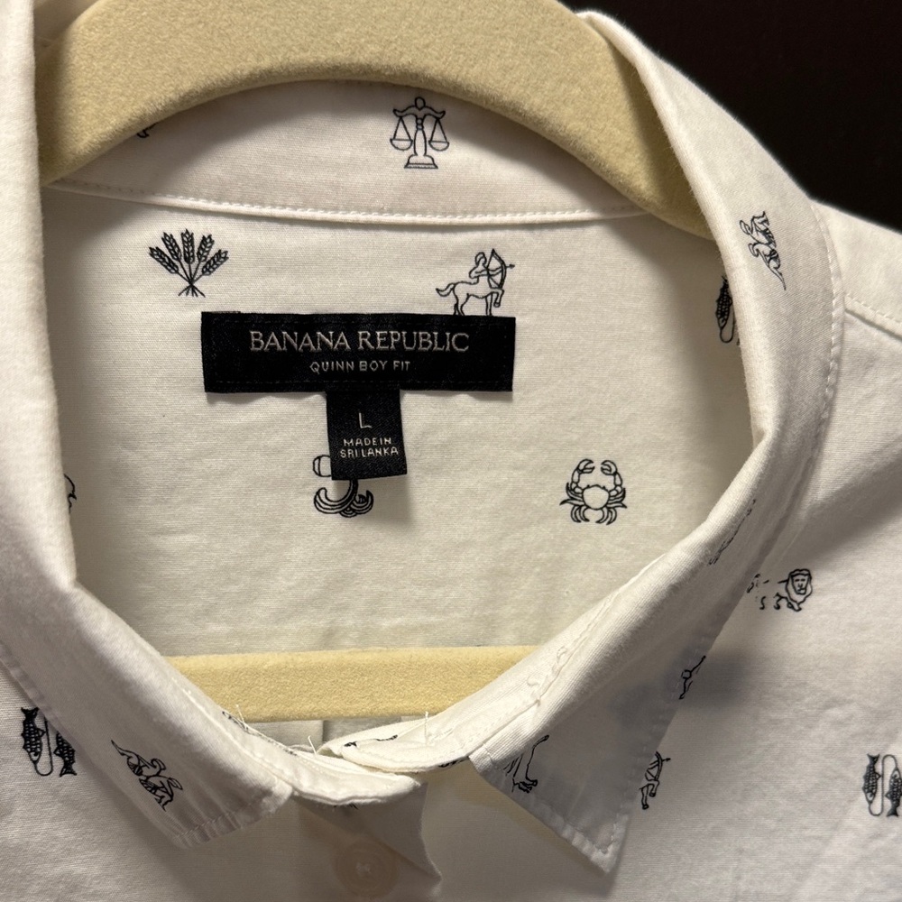 Banana Republic Women's Quinn Boy Fit Button Down Shirt Size L Very Good Con - Picture 5 of 10